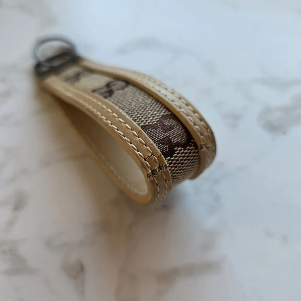 Gucci Beige Brown Upcycle GG Canvas Key Fob